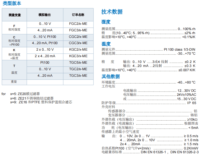 蓋加美Galltec+mela C47 ME 溫濕度變送器參數